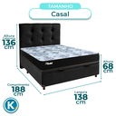 Ver imagem 3 de Kit Cama Box Bau + Cabeceira + Colchão Casal Molas Ensacadas - Life Gold - Paropas