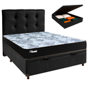 Ver imagem 1 de Kit Cama Box Bau + Cabeceira + Colchão Casal Molas Ensacadas - Life Gold - Paropas