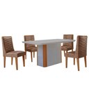 Ver imagem 2 de Mesa de Jantar Isadora 120cm Tampo Mdf com Vidro com 4 Cadeiras Safira