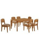Ver imagem 2 de Conjunto Sala de Jantar Mesa Tampo 180cm Canto Copo de MDF e 6 Cadeiras Dublin Cleo Yescasa