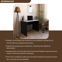 Ver mais imagens de Escrivaninha Mesa Escritório 90cmx60cm 90cm Preto E Cinza Cristal