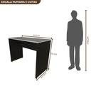 Ver imagem 3 de Escrivaninha Mesa Escritório 90cmx60cm 90cm Preto E Cinza Cristal