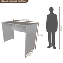 Ver imagem 3 de Escrivaninha Mesa Escritório 100CMX60CM 100cm Cinza Cristal