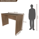 Ver imagem 3 de Escrivaninha Mesa Escritório 100CMX60CM 100cm Carvalho Mel Bege