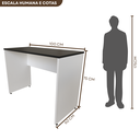 Ver imagem 3 de Escrivaninha Mesa Escritório 100CMX60CM 100cm Branca e Preto