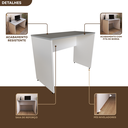 Ver imagem 7 de Escrivaninha Mesa Escritório 100CMX60CM 100cm Branca e Cinza Cristal