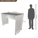 Ver imagem 3 de Escrivaninha Mesa Escritório 100cmx60cm 100cm Branca E Cinza Cristal