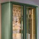 Ver imagem 6 de Conjunto Cristaleira Buffet com LED Portas de Vidro Pés Aço Maciço Cor Dourado Texas/Virginia Verde 