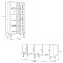 Ver imagem 4 de Conjunto Cristaleira Buffet com LED Portas de Vidro Pés Aço Maciço Cor Dourado Texas/Virginia Verde 