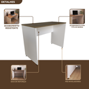 Ver imagem 6 de Escrivaninha Mesa Escritório 100CMX60CM 100cm Branca e Carvalho Mel Bege
