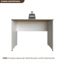 Ver imagem 4 de Escrivaninha Mesa Escritório 100CMX60CM 100cm Branca e Carvalho Mel Bege
