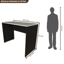 Ver imagem 3 de Escrivaninha Mesa Escritório 100CMX60CM 100cm Preto e Branca