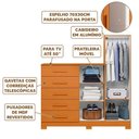 Ver imagem 2 de Cômoda 5 Gavetas para Tv até 50 Polegadas Espelho Cinamomo Nexus Shop Jm
