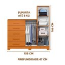 Ver imagem 4 de Cômoda 5 Gavetas para Tv até 50 Polegadas Espelho Cinamomo Nexus Shop Jm