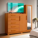 Ver imagem 1 de Cômoda 5 Gavetas para Tv até 50 Polegadas Espelho Cinamomo Nexus Shop Jm