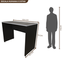 Ver imagem 3 de Escrivaninha Mesa Escritório 100CMX60CM 100cm Preto e Cinza Cristal