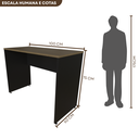 Ver imagem 2 de Escrivaninha Mesa Escritório 100CMX60CM 100cm Preto e Carvalho Mel Bege