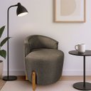 Ver imagem 2 de Puff Poltrona com Encosto Confortável Decorativa Orgânica para Recepção Linho Agatha