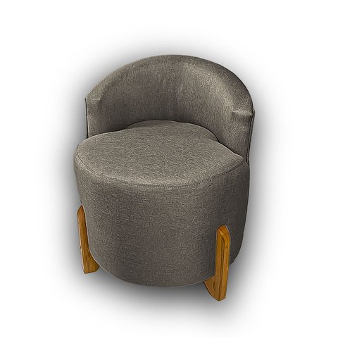 Puff Poltrona com Encosto Confortável Decorativa Orgânica para Recepção Linho Agatha
