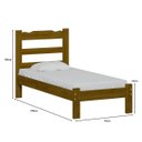 Ver imagem 3 de Cama Solteiro Madeira Maciça Cor Nogueira
