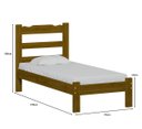 Ver imagem 3 de Cama Solteiro Madeira Maciça Cor Nogueira