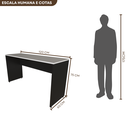 Ver imagem 3 de Escrivaninha Mesa Escritório 120cmx60cm 120cm Preto E Branca