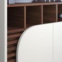 Ver imagem 3 de Cristaleira com Vidro 4 Portas e Adega Retrô 70cm Multimóveis Crcol-CRI009 Off White/Nogueira