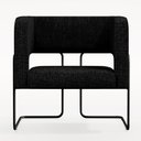 Ver imagem 3 de Poltrona Decorativa Scarlett D02 Base de Aço Preto Linho Chumbo C-465 - Lyam Decor