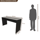 Ver imagem 6 de Escrivaninha Mesa Escritório 135cmx60cm 135cm Preto E Branca