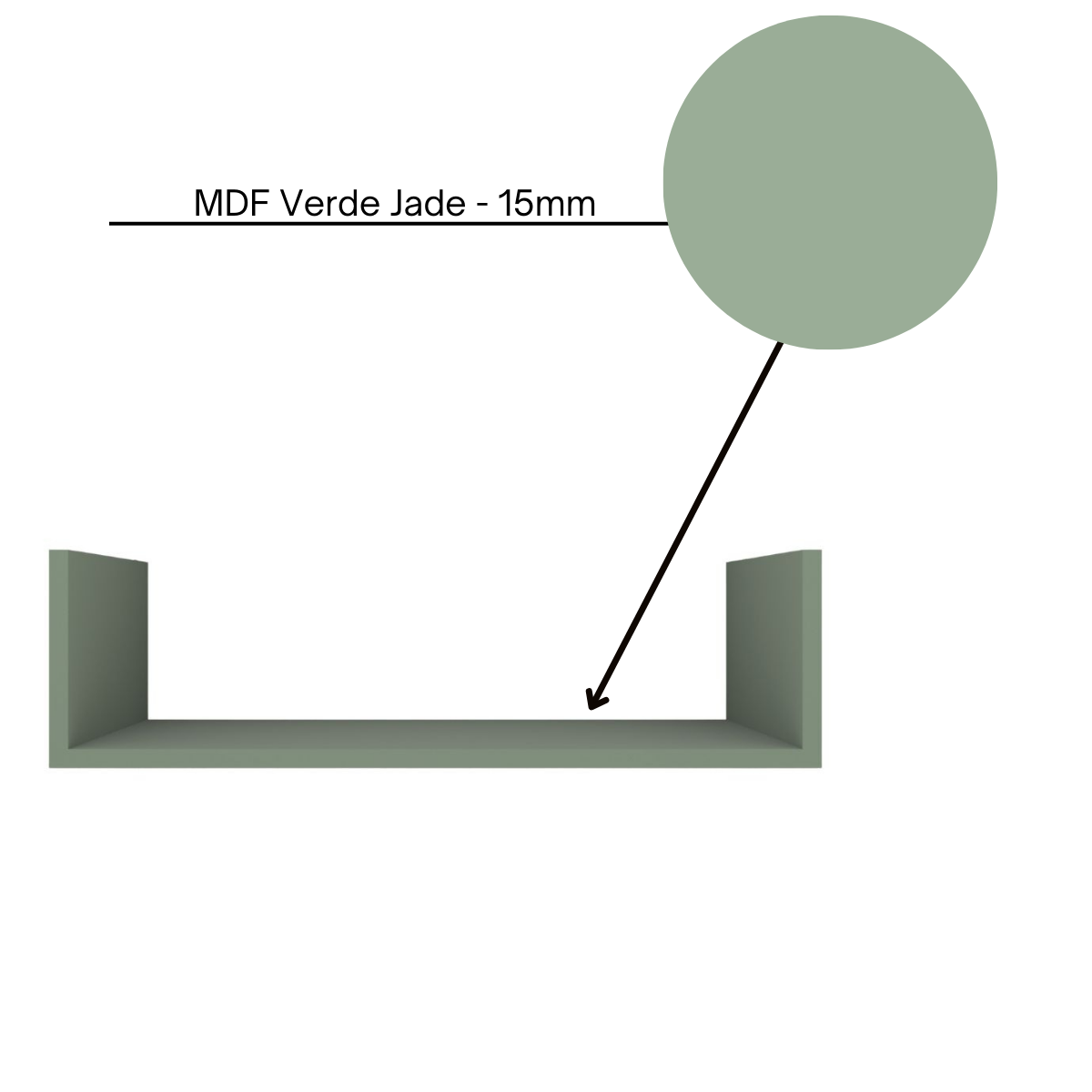 Kit 2 Prateleiras U Decorativas Multiuso em Mdf Plancasa:verde Jade - 5