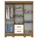 Ver imagem 3 de Guarda Roupa Solteiro Cromi com 6 Portas e 2 Gavetas Nature/off White - Móveis Briz