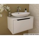 Ver imagem 1 de Bancada de Banheiro Suspenso Bn3646 S/ Cuba C/ 1 Porta 60cm Branco - Tecno Mobili