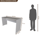 Ver imagem 6 de Escrivaninha Mesa Escritório 140cmx60cm 140cm Cinza Cristal
