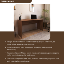 Escrivaninha Mesa Escritório 140cmx60cm 140cm Carvalho Mel - 10 Escrivaninha Mesa Escritório 140cmx60cm 140cm Carvalho Mel - 10