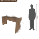 Ver imagem 3 de Escrivaninha Mesa Escritório 140cmx60cm 140cm Carvalho Mel