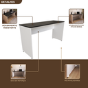 Ver imagem 7 de Escrivaninha Mesa Escritório 140cmx60cm 140cm Branca E Preto