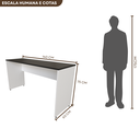 Ver imagem 6 de Escrivaninha Mesa Escritório 140cmx60cm 140cm Branca E Preto