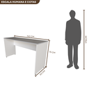 Ver imagem 6 de Escrivaninha Mesa Escritório 140cmx60cm 140cm Branca E Cinza Cristal