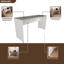 Ver imagem 7 de Escrivaninha Mesa Escritório 140cmx60cm 140cm Branca E Cinza Cristal