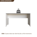 Ver imagem 5 de Escrivaninha Mesa Escritório 140cmx60cm 140cm Branca E Cinza Cristal