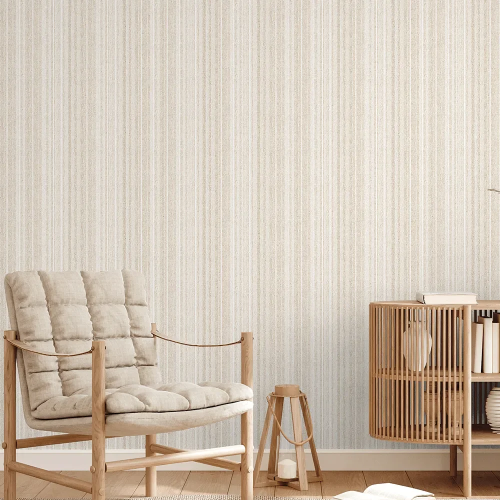 Papel de Parede Adesivo Texturizado Linho Bege Lavável Fosco 3m
