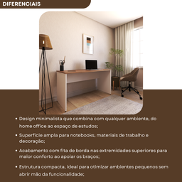 Escrivaninha Mesa Escritório 140cmx60cm 140cm Branca E Carvalho Mel - 10 Escrivaninha Mesa Escritório 140cmx60cm 140cm Branca E Carvalho Mel - 10