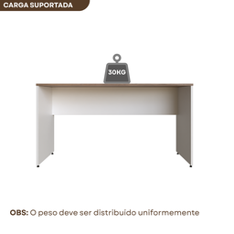Escrivaninha Mesa Escritório 140cmx60cm 140cm Branca E Carvalho Mel - 8 Escrivaninha Mesa Escritório 140cmx60cm 140cm Branca E Carvalho Mel - 8