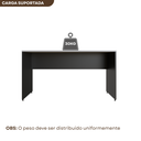 Ver imagem 5 de Escrivaninha Mesa Escritório 140cmx60cm 140cm Preto E Cinza Cristal