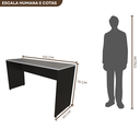 Ver imagem 6 de Escrivaninha Mesa Escritório 140cmx60cm 140cm Preto E Cinza Cristal