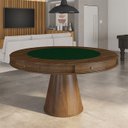 Ver imagem 1 de Mesa de Jogos Carteado 6 Lugares Bellagio com Gavetas e Tampo Reversível Base Cone com Tecido Noguei