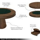 Ver imagem 3 de Mesa de Jogos Carteado 6 Lugares Bellagio com Gavetas e Tampo Reversível Base Cone com Tecido Noguei