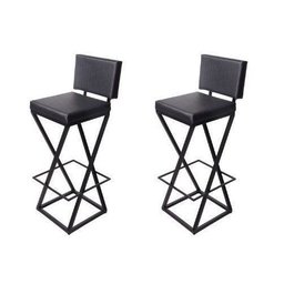 Kit C/2 Banqueta Industrial Z 75 Cm Preta - 1