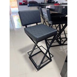 Kit C/2 Banqueta Industrial Z 75 Cm Preta - 2