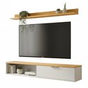 Ver imagem 1 de Rack Tv 55 Pol. Suspenso 136cm 1 Porta Lila Off/nature Z49 - Mpozenato
